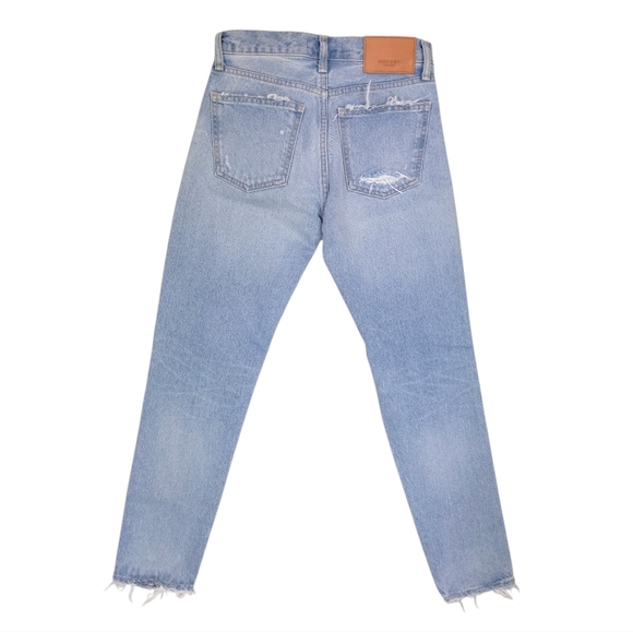 Moussy Vintage May Tapered Jeans Distressed Light Blue Streetwear Casual - Picture 5 of 11